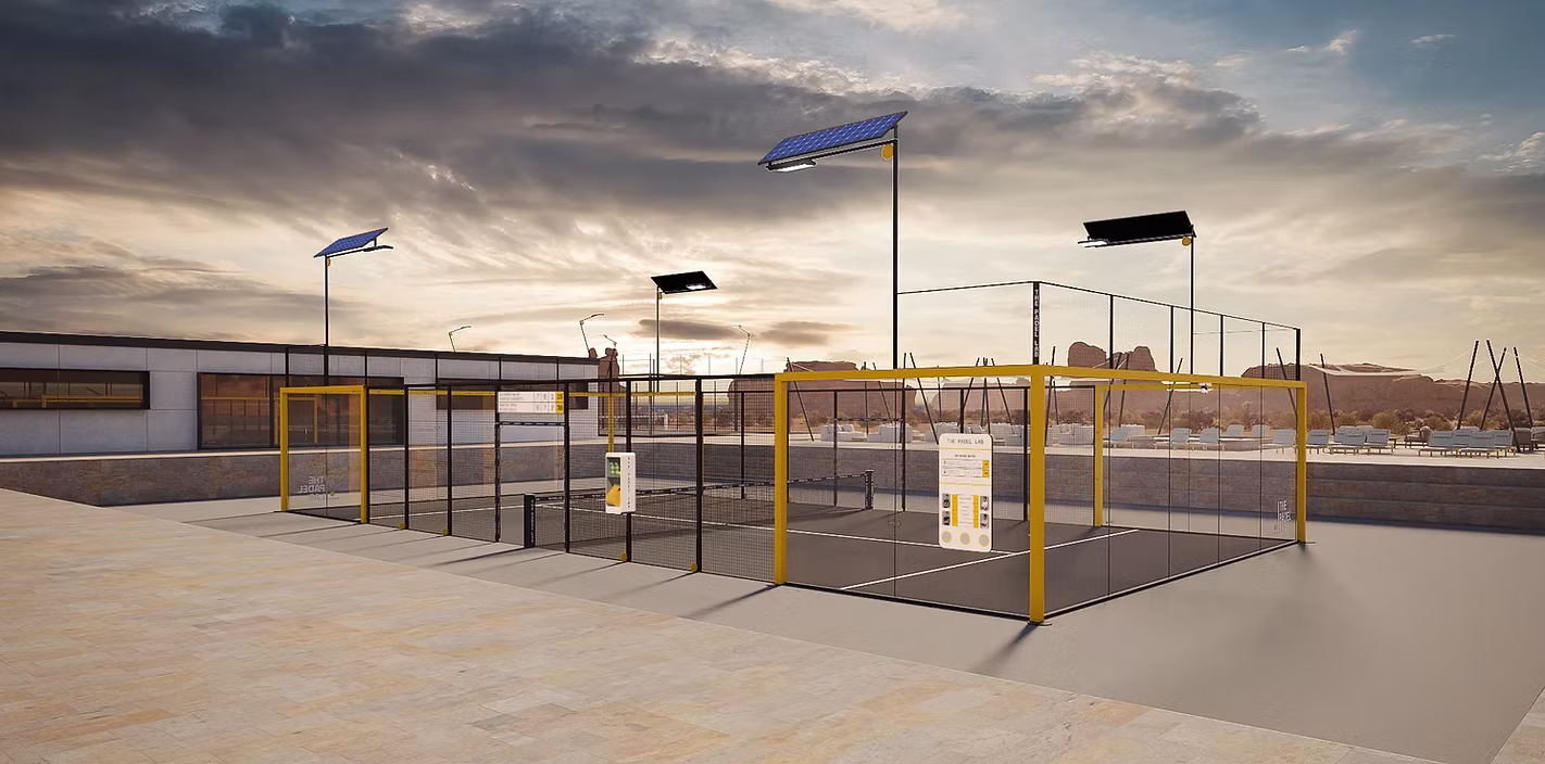 Smart padel court technology UK — automated scoreboards, in-built cameras, remote lighting and booking system integration
